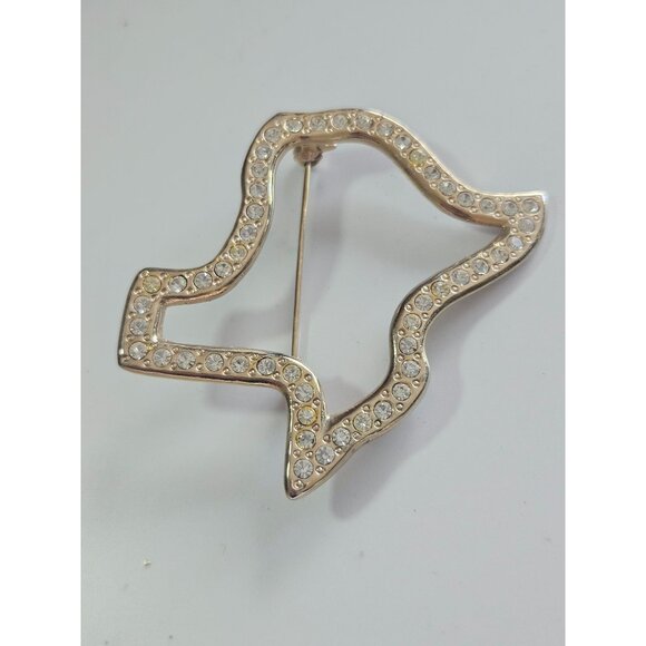 **Last Chance!! Final Sale** Vintage gold tone rhinestone Texas brooch - Picture 6 of 9